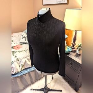 Hobby Horse black turtle neck with metallic striping size M
